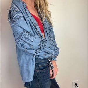 Line blue cardigan